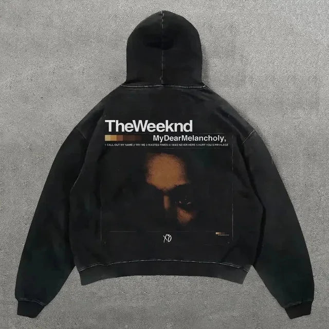 Harajuku Hand touch printing Hoodie Oversized Streetwear Tops Sweatshirt Y2k Clothes Gothic Grunge Hoodies  Men Clothing