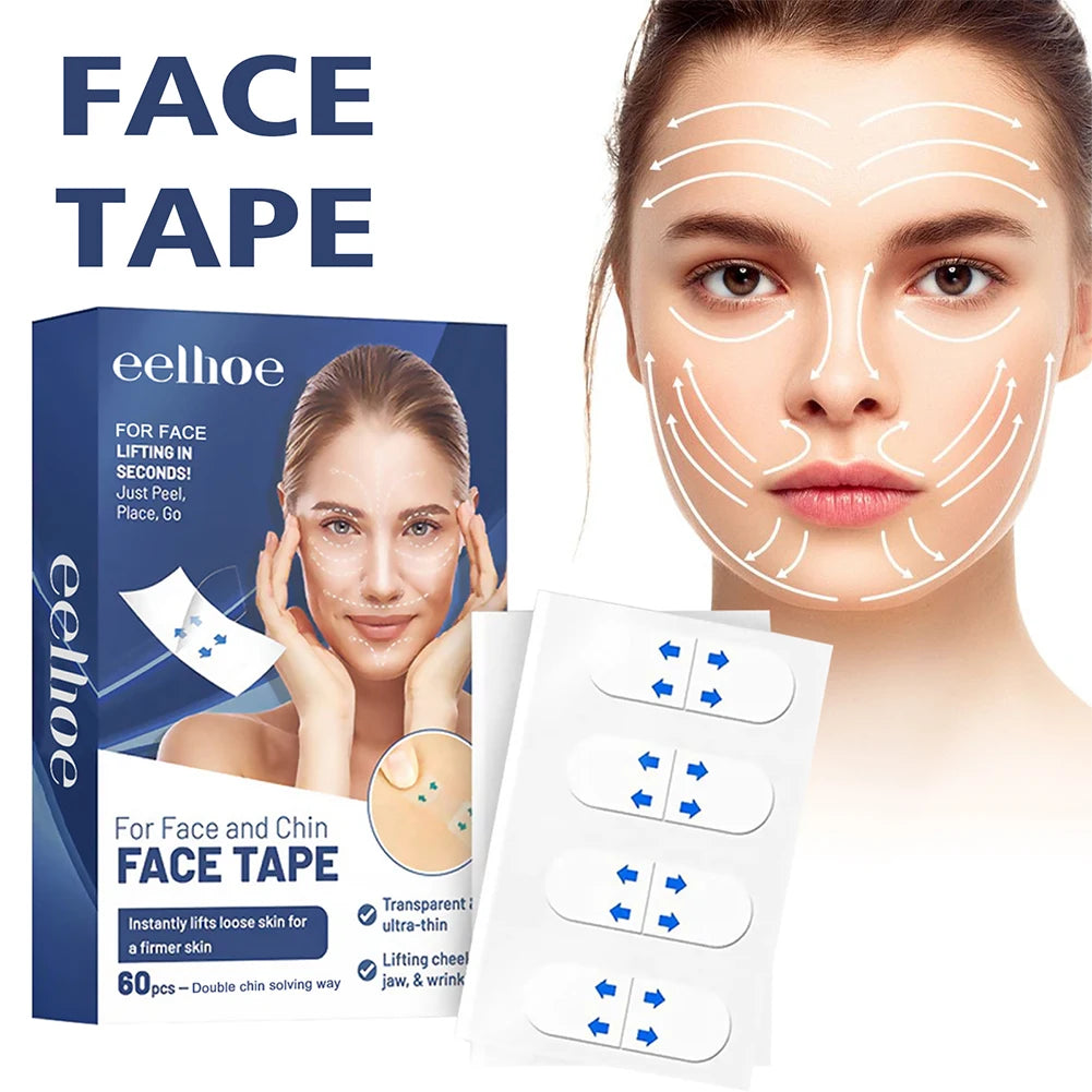 Portable Anti Wrinkle Beauty Stickers 60pcs Ingredient Safety Anti Wrinkle Face Tape Waterproof Elastic Breathable for Body Care
