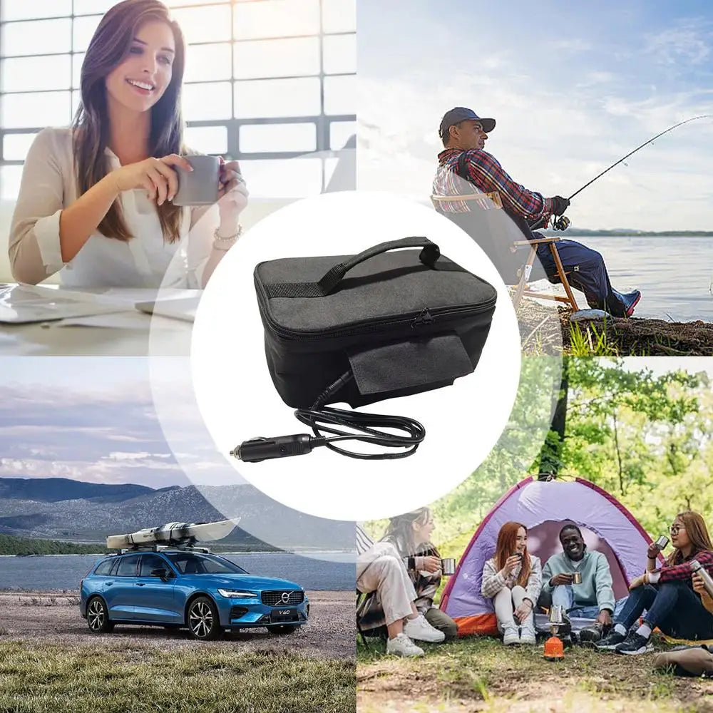 Portable 12V Personal Food Warmer Oven Car Heating Lunch Box Electric Slow Cooker For Road Trip Camping Picnic Traveling
