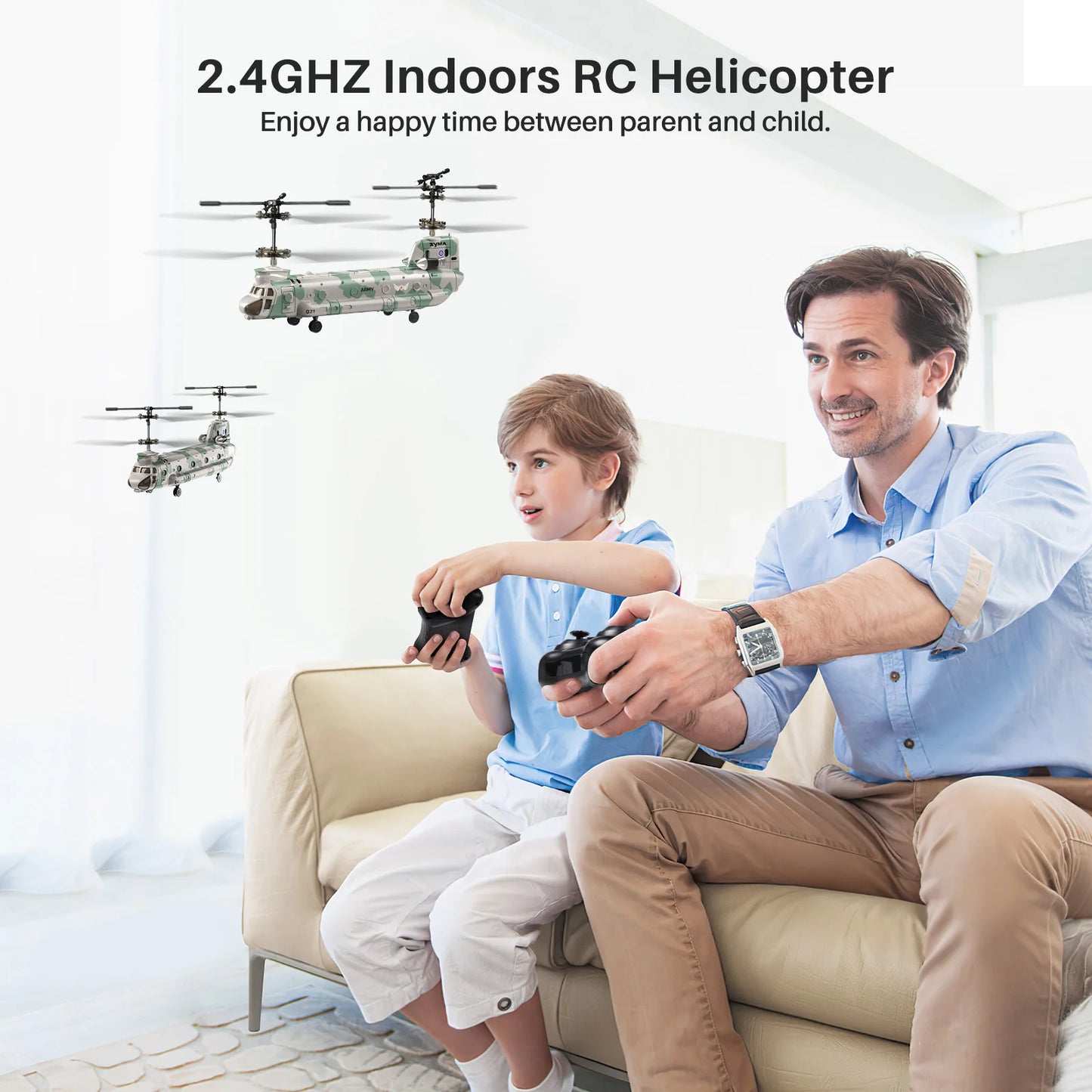 SYMA RC Helicopter Toy, Remote Control Helicopter Q21 Aircraft with Altitude Hold, One Key Take Off/Landing, CH-47 Chinook Toys