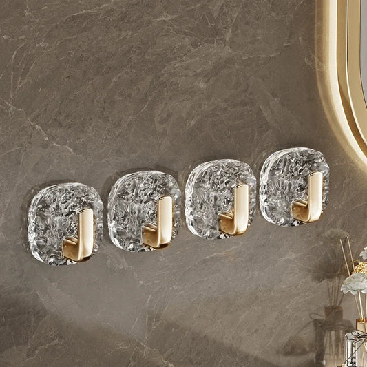 1/4PCS Self-adhesive Wall Hooks Acrylic Bathroom Hooks for Hanging Waterproof Adhesive Hook Towel Holder Home Accessories Hanger
