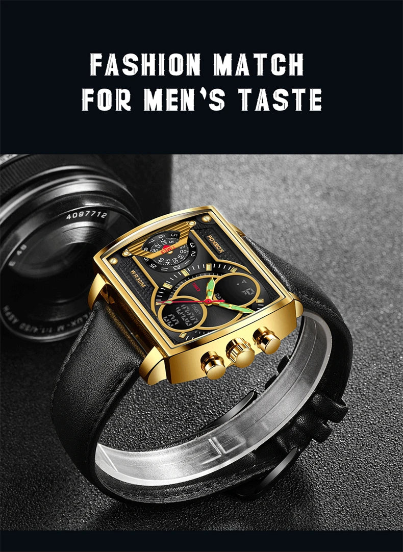 LIGE Digital Men's Watches Fashion Square Military Stainless Casual Sports Quartz Electronic Watch Waterproof Male Alarm Clocks