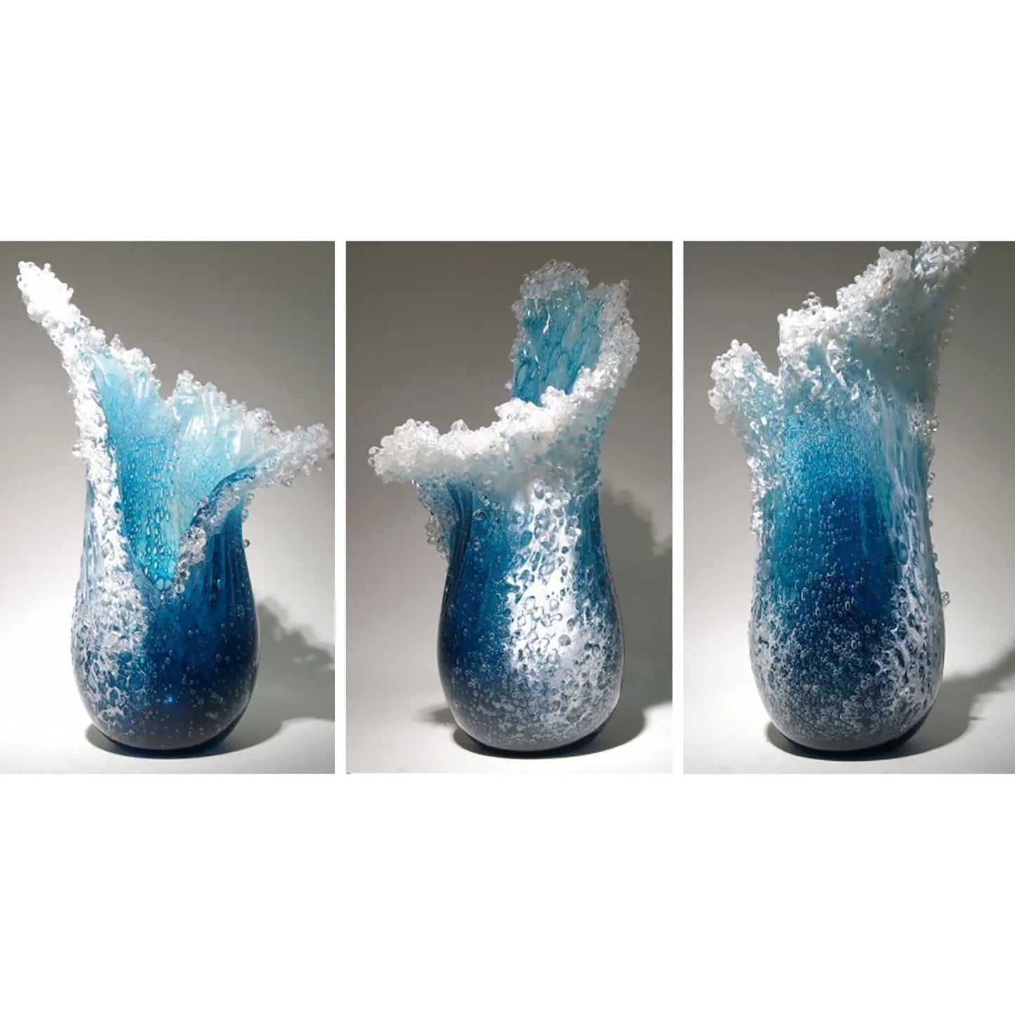Sea Wave Vase, Wavy Vase Resin Blue Wavy Vase For Office Living Room Decorations Coffee Shop Decor