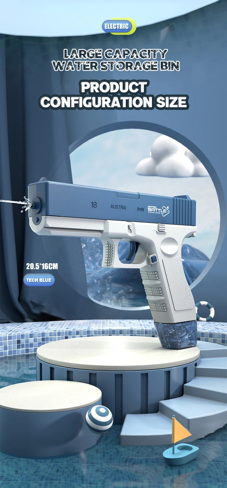 Electric Water Gun Pistol 10M Long Range Portable Guns M416 Children Summer Beach Outdoor Fight Shooting Toys for Boys Kid Games