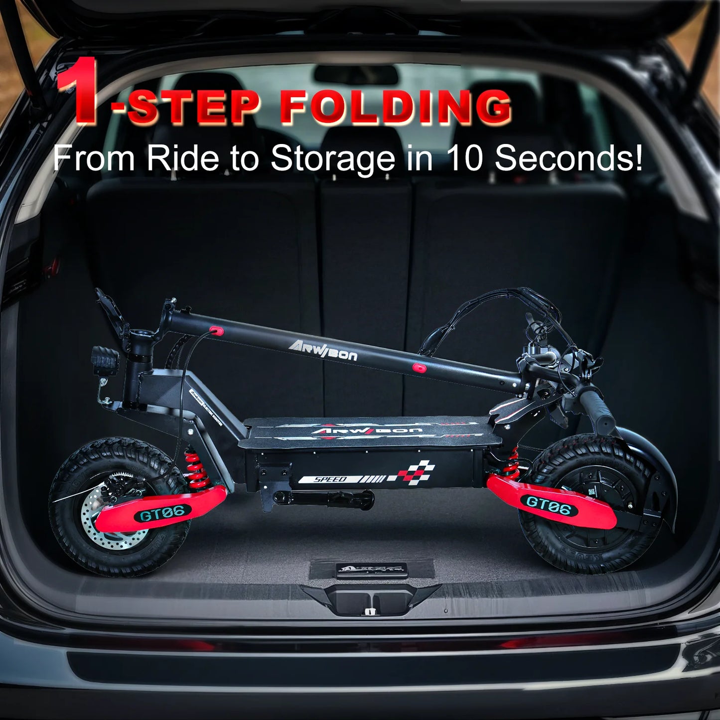 30MPH Electric Scooter,1200 Motor,20/40Miles Range EScooter With Spring Damping,Disc Brake,11'' Off-Road Tires Folding Scooter