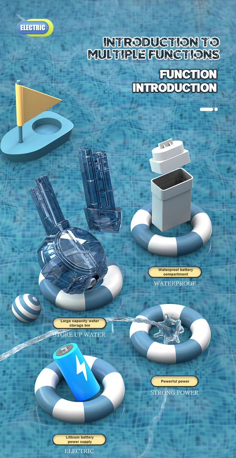 Electric Water Gun High-Pressure Shooting Soaker Full Automatic Water Blaster Spray Pistol Children Gift Party Beach Games
