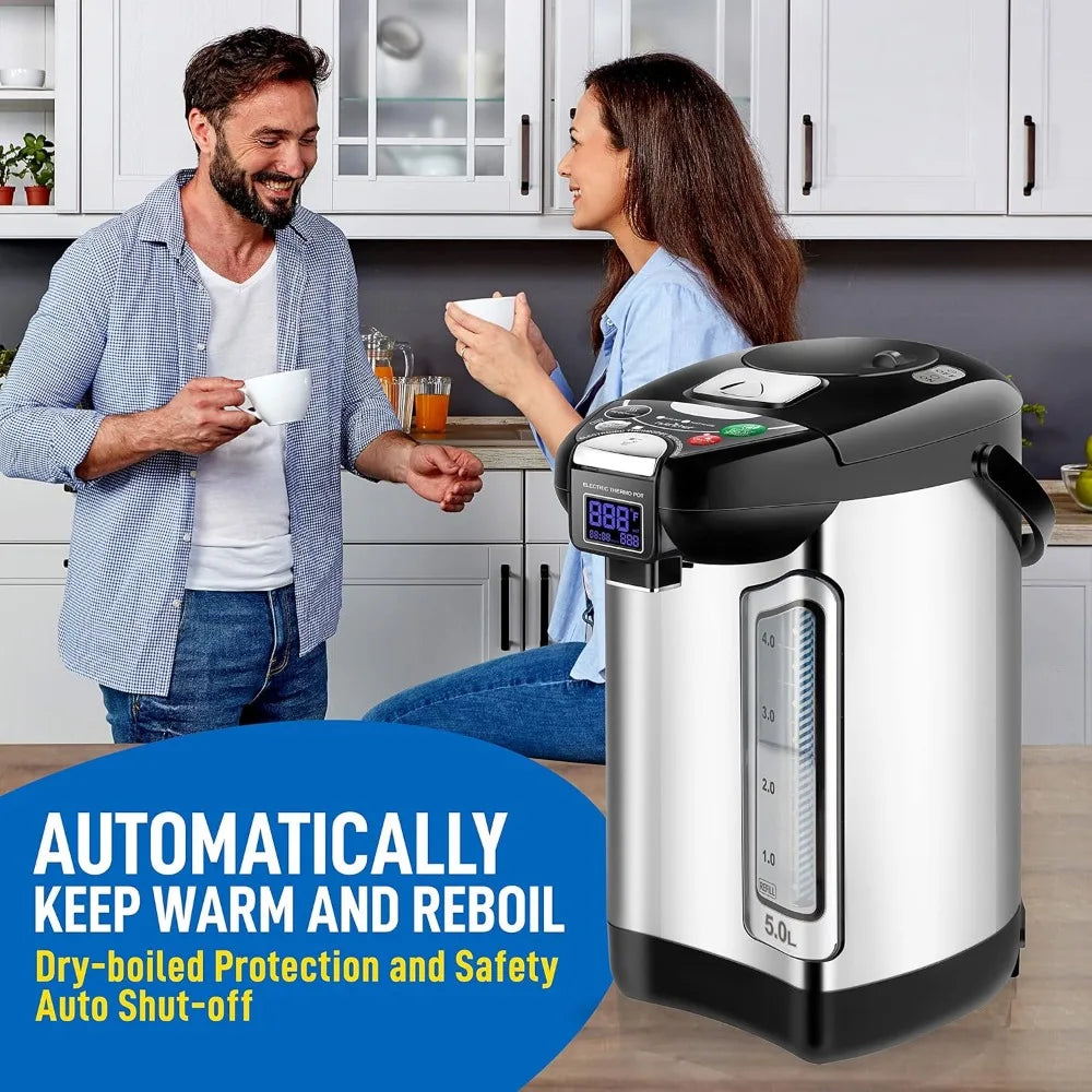 Digital Water Boiler and Warmer,Stainless Electric Hot Water Dispenser,LCD Display,Rotating Base,Keep Warm,Auto Shut Off