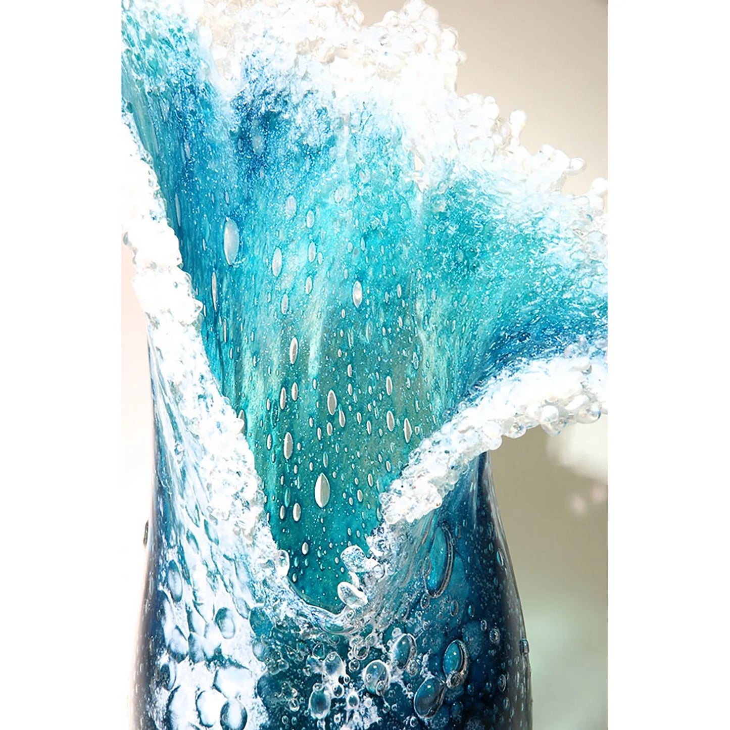 Sea Wave Vase, Wavy Vase Resin Blue Wavy Vase For Office Living Room Decorations Coffee Shop Decor