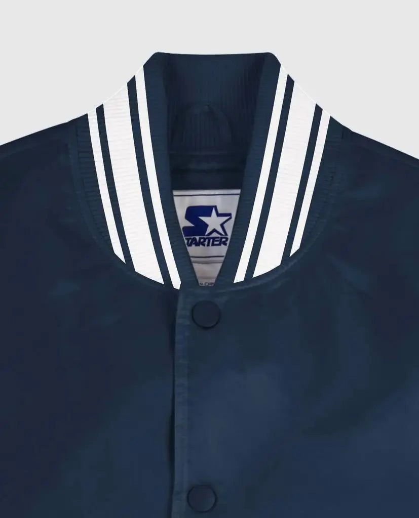 Starter | Unisesx Locker Room Full Snap Satin Jacket In Navy