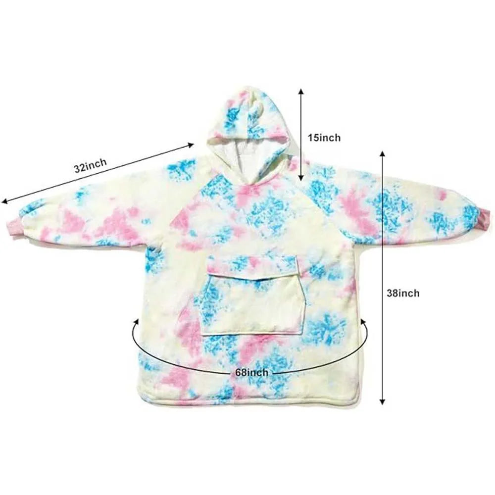 Wearable Blanket Hoodie, Oversized Sherpa Hooded for Women and Men, Cozy Sweatshirt with Giant Pocket
