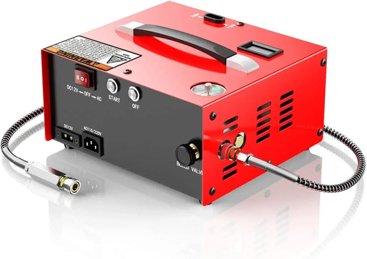 PCP Air Compressor with Built-in Power Adapter,Auto-shutoff Oil &Water-Free 4500Psi/30Mpa Air Gun and Paintball