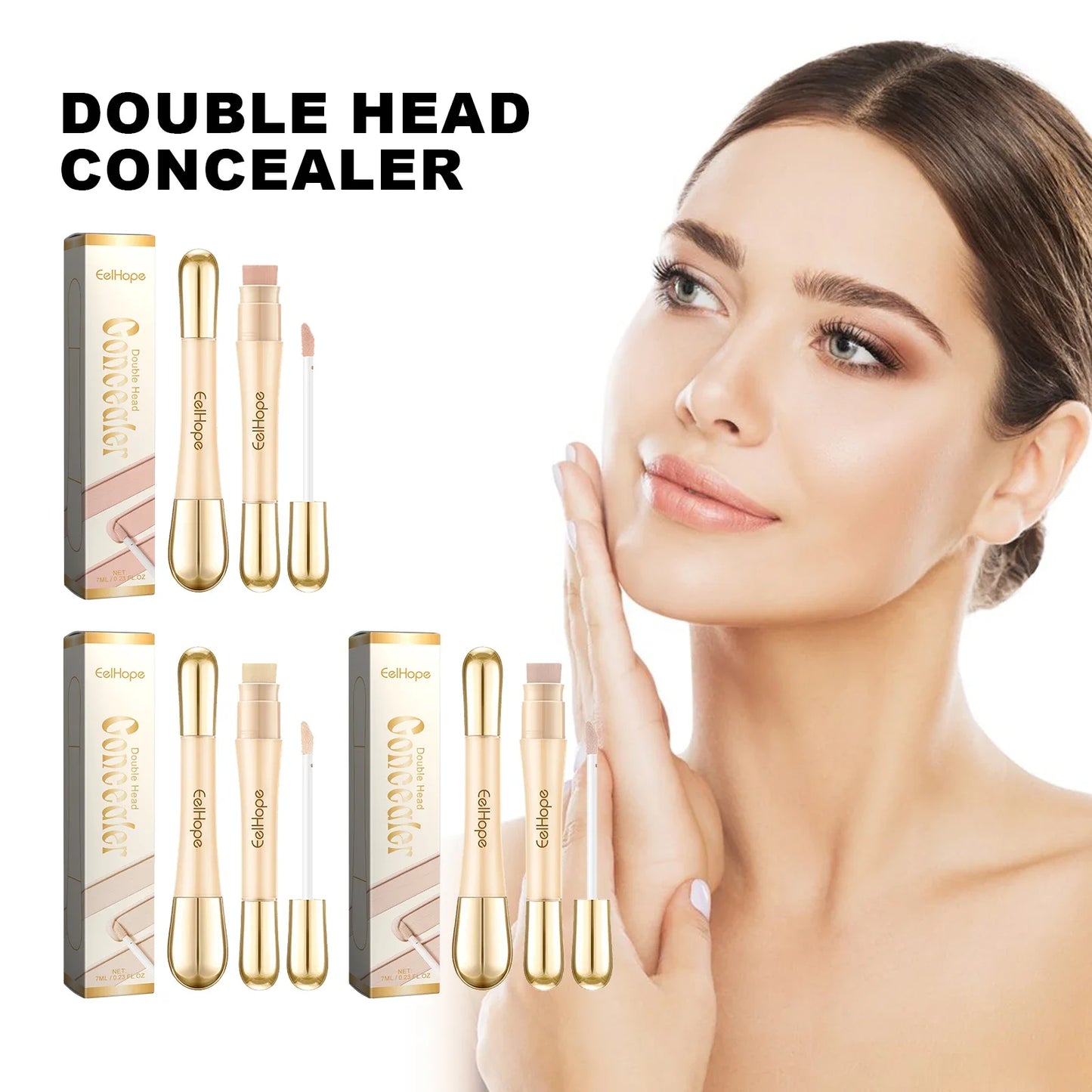 Double Head Concealer Stick Waterproof No Creasing Long-lasting Moisturizing No Separation Fullcoveage Female Makeup Products