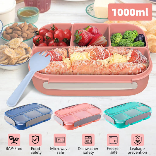 1L Plastic Electric Lunch Box Food Warmer Portable Heater for Car Or Home - Leak Proof Lunch Heating Microwave Food Containers