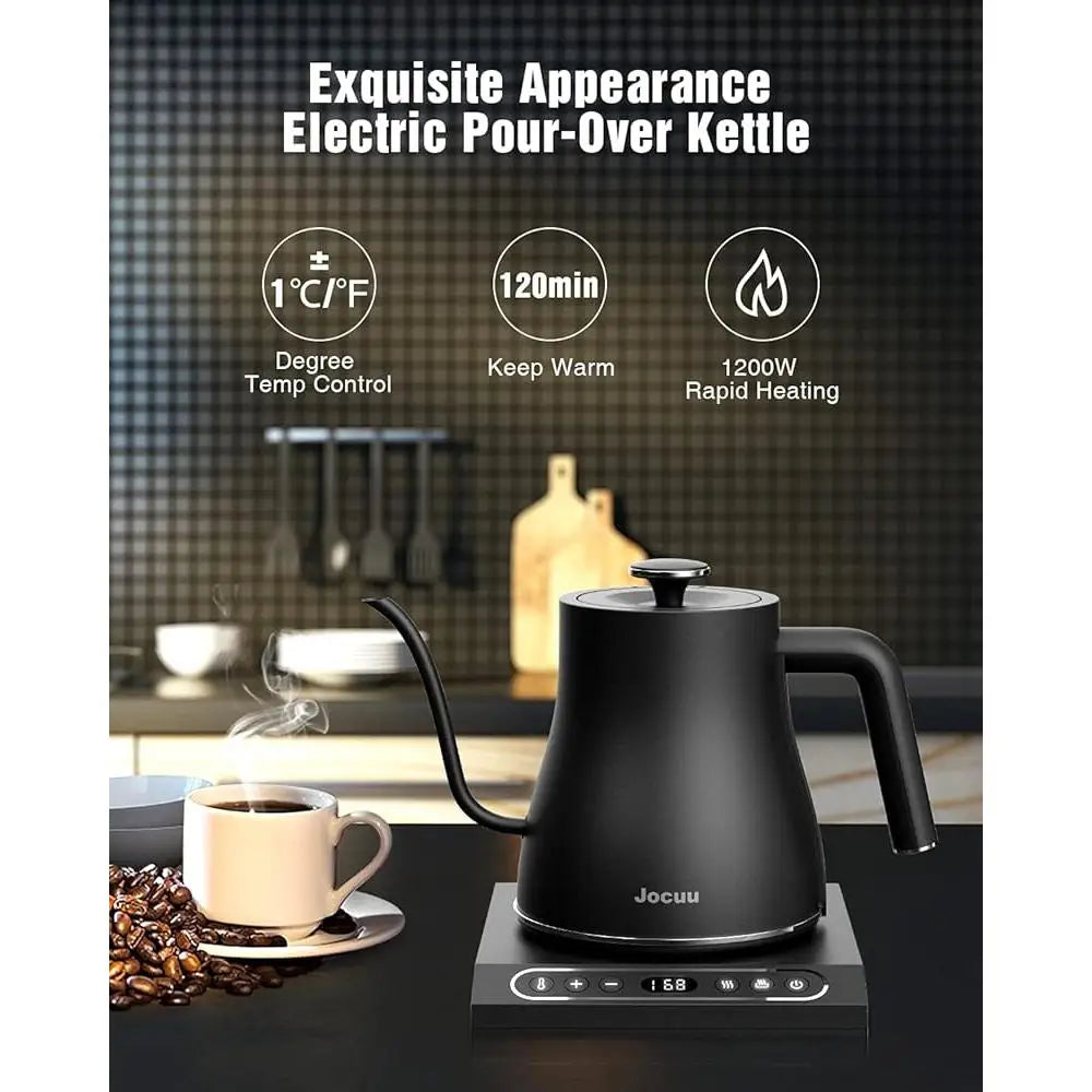 Gooseneck Electric Kettle with Temperature Control Auto Shutoff Stainless Steel Precision Pour Over Tea Coffee Kettle Keep Warm
