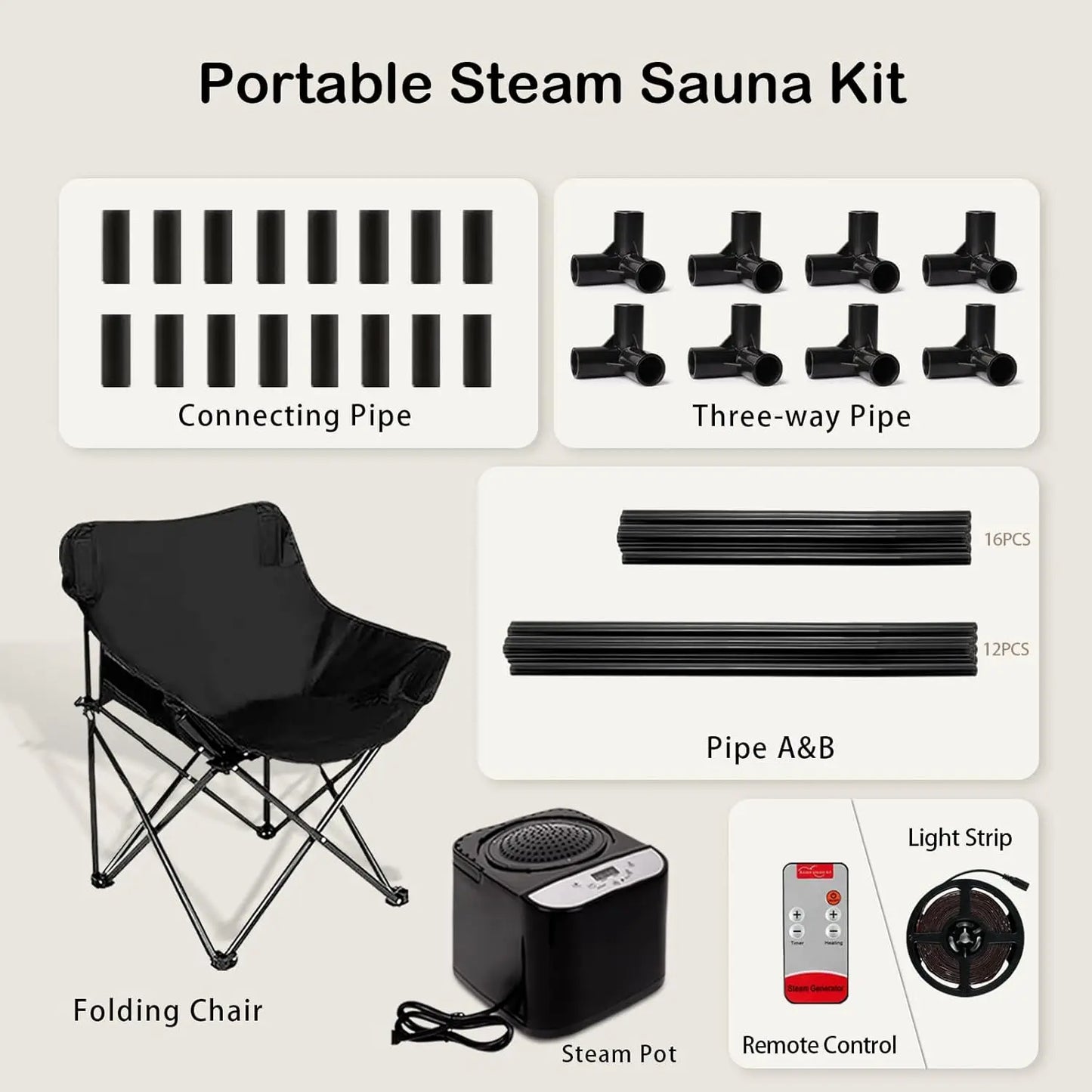 XL Portable Fridge Sauna Box, 6'3" Tall Spacious Design with Double Doors, Red Light Therapy 650nm