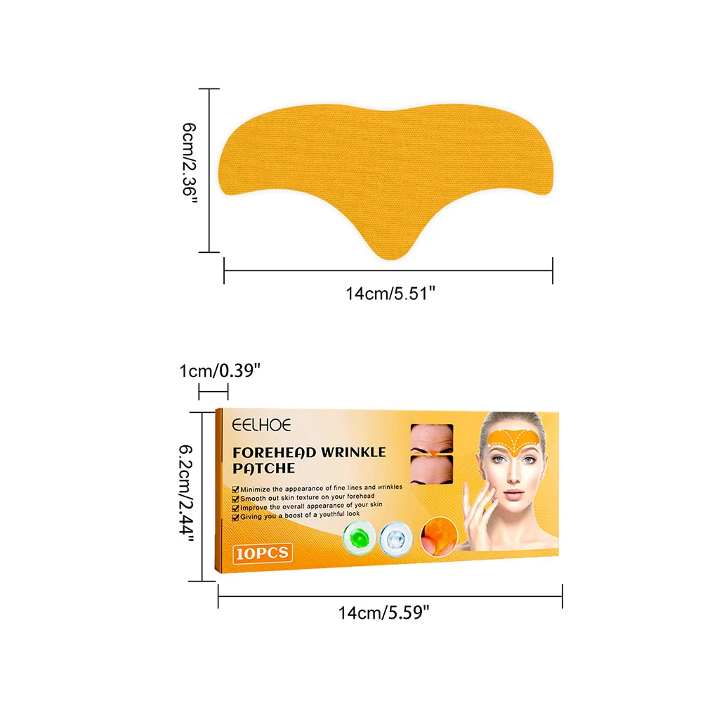 100-10pcs Collagen Forehead Wrinkle Patch Face Mask Head Lines Remover Masks Lifting Anti-Aging Stickers Skin Care Beauty