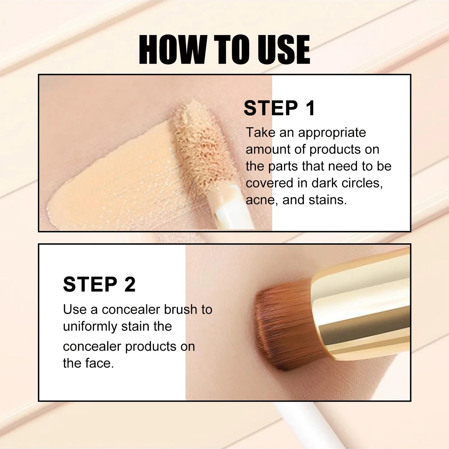 Double Head Concealer Stick Waterproof No Creasing Long-lasting Moisturizing No Separation Fullcoveage Female Makeup Products