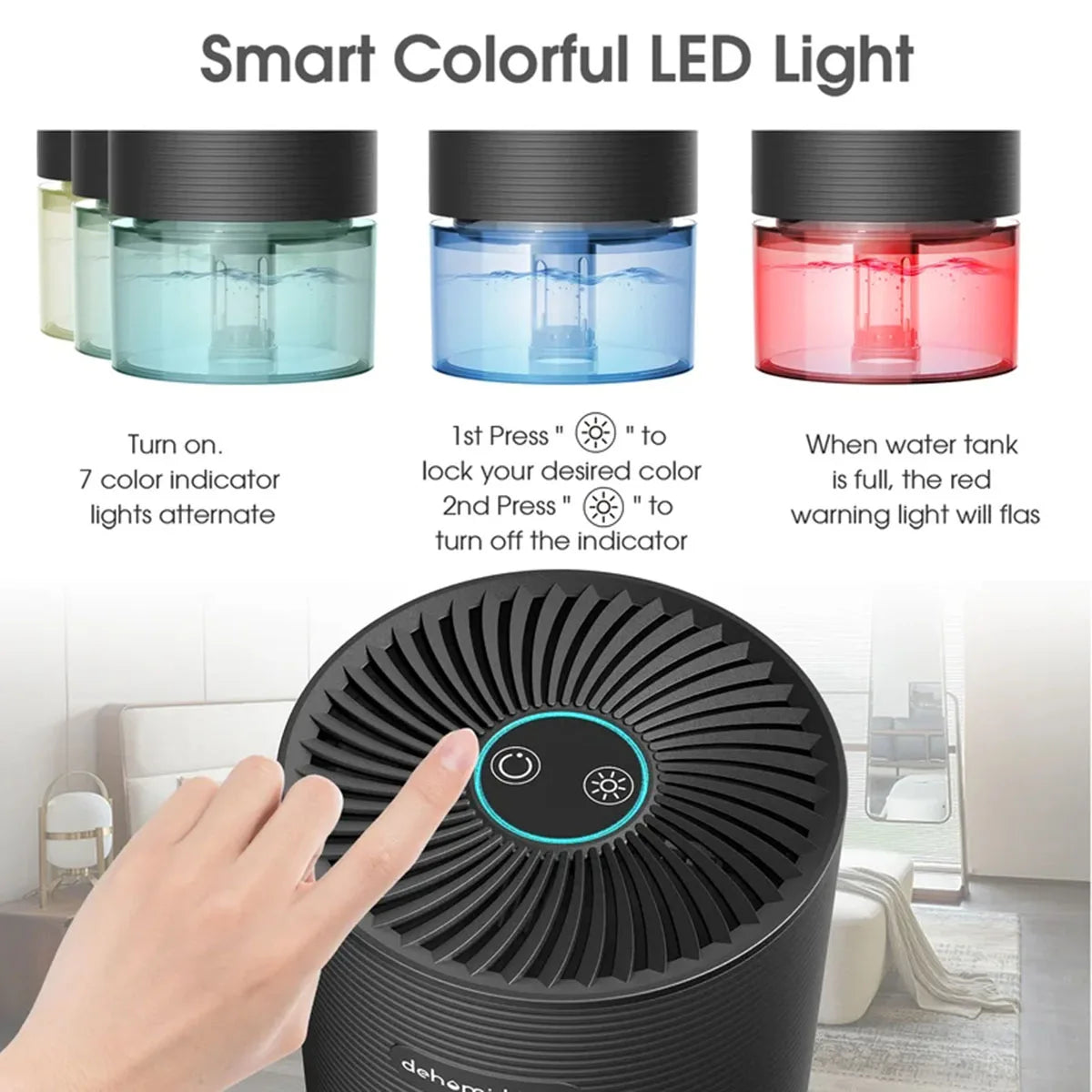 Efficient 25oz Ultra-Quiet Dehumidifier with Auto-Off