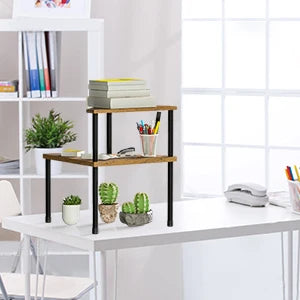 Kitchen Countertop Organizer Corner Shelf - Kitchen Spice Rack Organization 2 Tier Free-Standing Counter Storage Space Saving