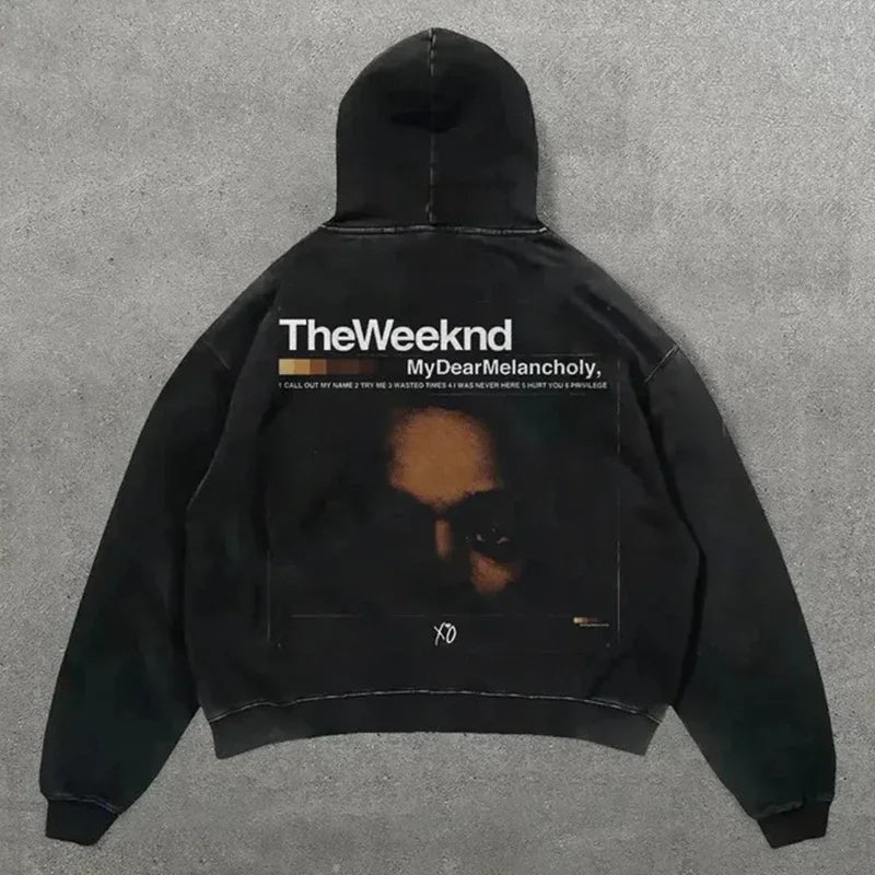 Harajuku Hand touch printing Hoodie Oversized Streetwear Tops Sweatshirt Y2k Clothes Gothic Grunge Hoodies  Men Clothing
