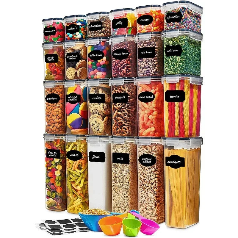 60 Pack Airtight Food Storage Containers for Kitchen Pantry Organization