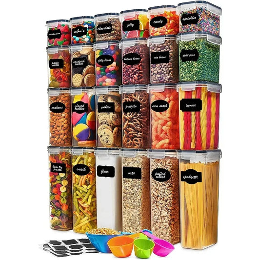 60 Pack Airtight Food Storage Containers for Kitchen Pantry Organization