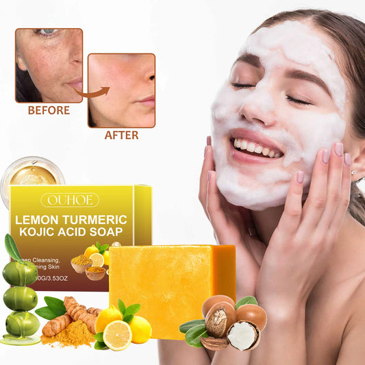 Lemon Turmeric Handmade Soap Lemon Kojic Acid Soap for Skin