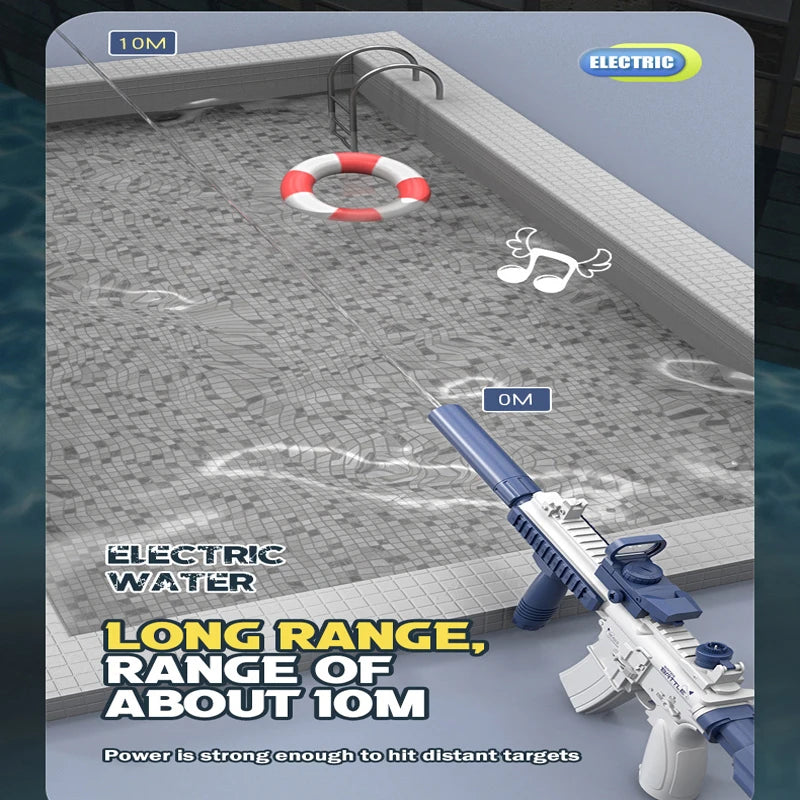 M416 Long Range Electric Water Gun Pistol 10M Portable Guns Children Outdoor Beach Outdoor Fight Shooting Toys for Boys Kid Game