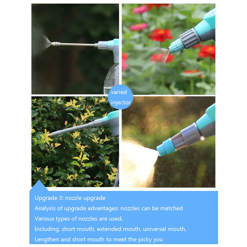 Electric Water Sprayer Adjustable High Pressure Sprayer USB Charging Agricultural Sprayer Gun for Plants Car Wash