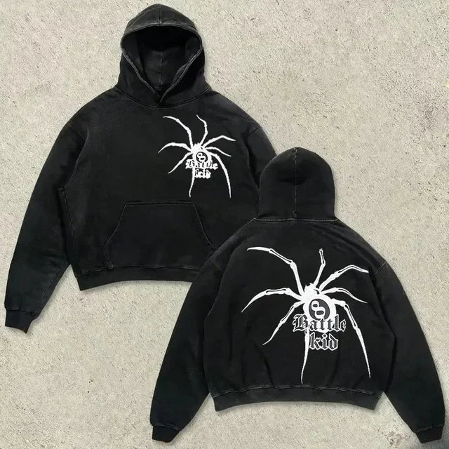 Harajuku Hand touch printing Hoodie Oversized Streetwear Tops Sweatshirt Y2k Clothes Gothic Grunge Hoodies  Men Clothing