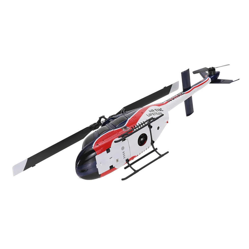 Eachine E186 Bell-206 2.4G 6CH 1/27 Scale Dual Brushless Motor Altitude Hold Optical Flow Positioning intelligent RC Helicopter