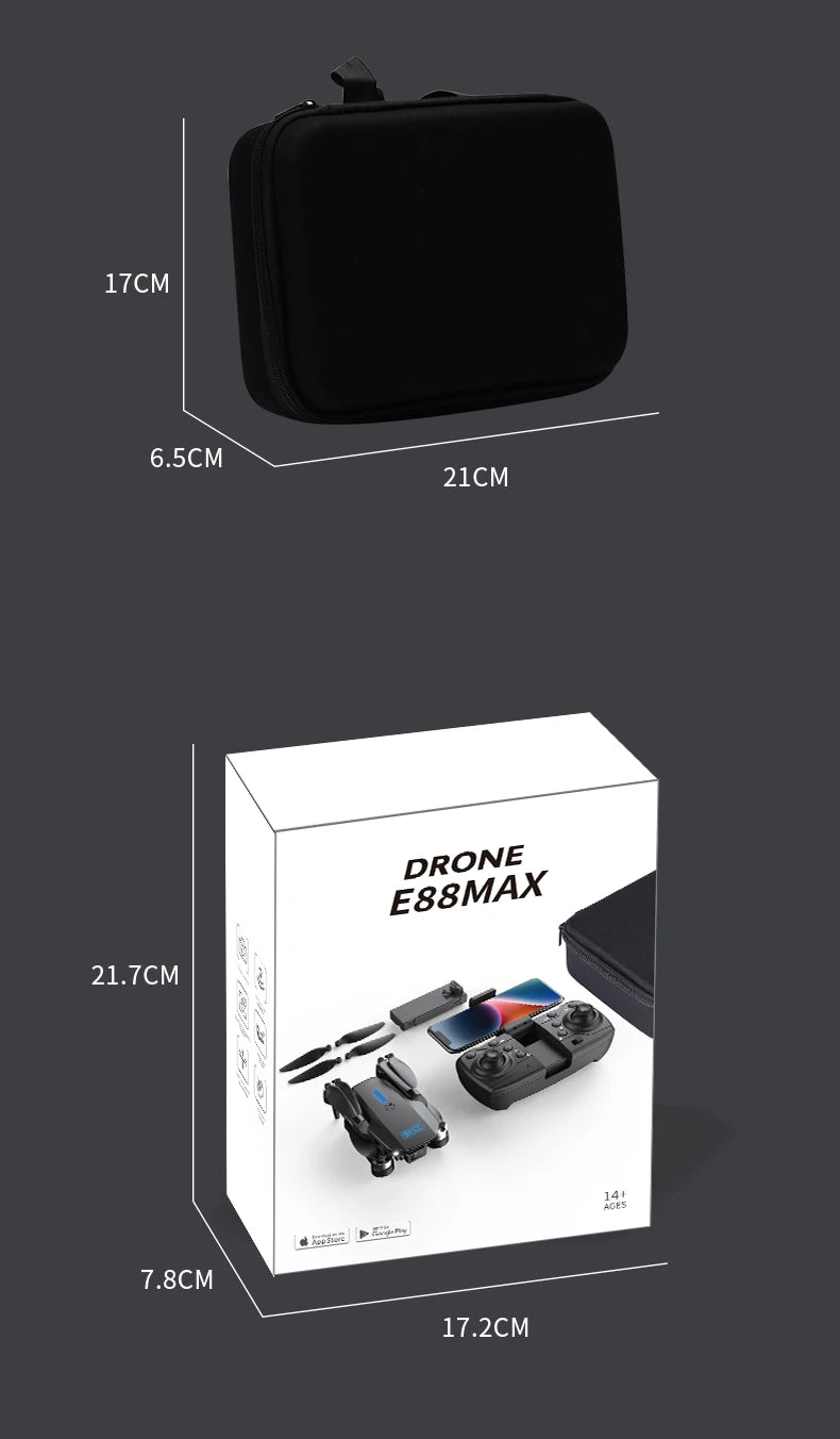 E88MAX Brushless HD Dual Camera Drone WIFI FPV Aerial Photography Foldable RC Quadcopter Helicopter