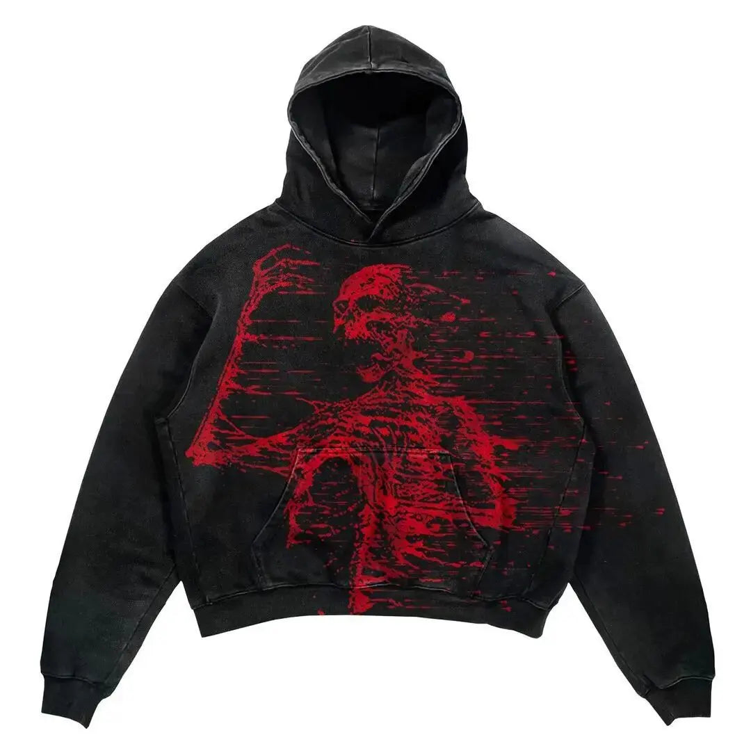 Harajuku Oversized Letter Printing Hoodie Streetwear Sweatshirt Y2k Tops Gothic Clothes Grunge Hoodies Women Men Clothing