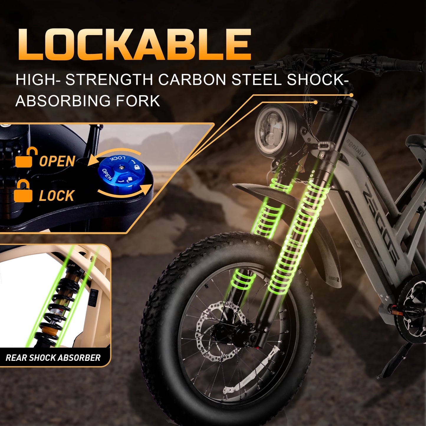 Off road adult electric bicycle 100000 52V 32 km/h range 120KM front shock absorber dual oil disc electric off-road bicycle