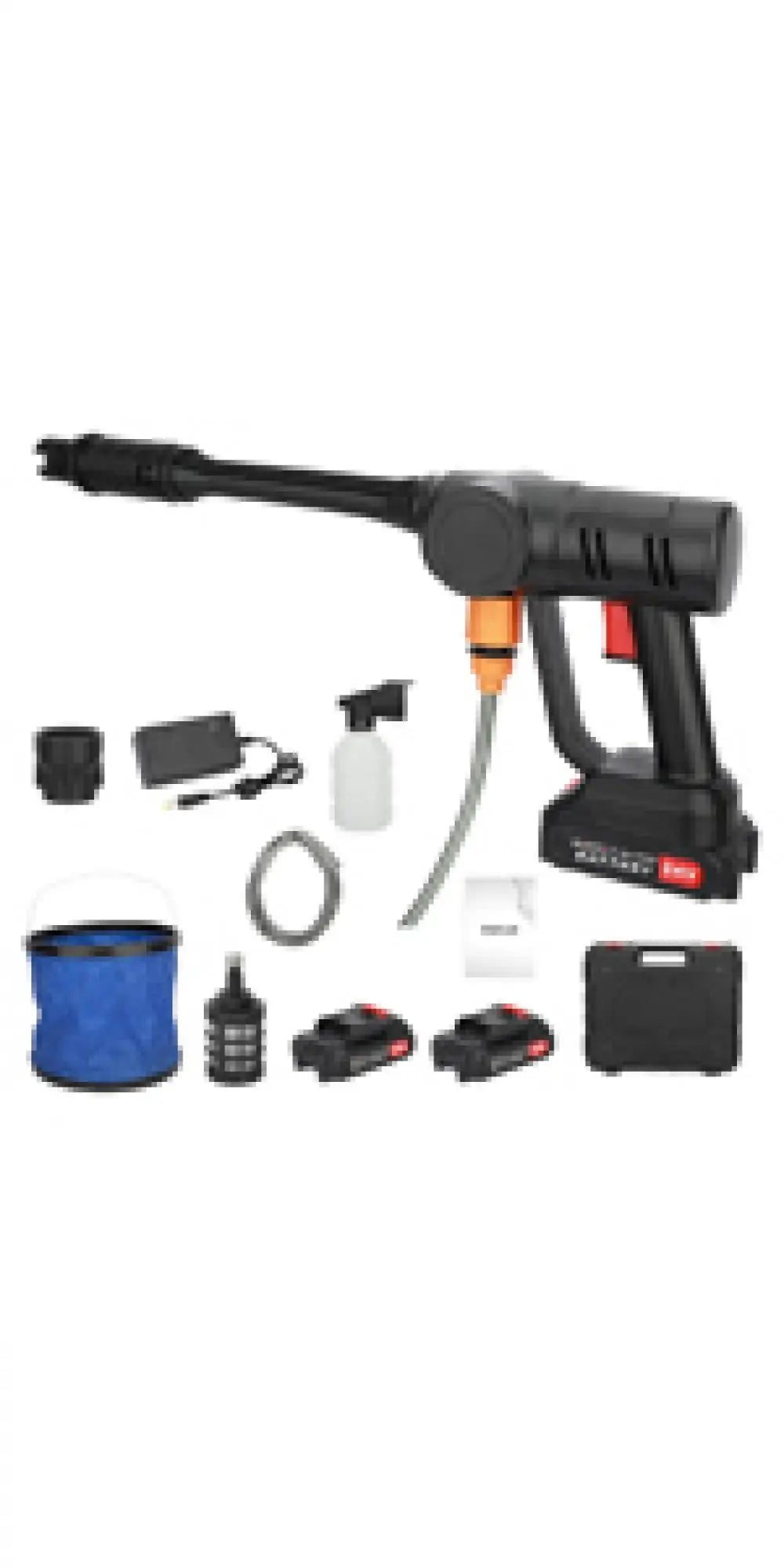 180w Brushless High Pressure Car Washer Gun Electric Garden Washing Water Wash Spray Gun With 2 Batteries 1 Charger Bucket Pipe