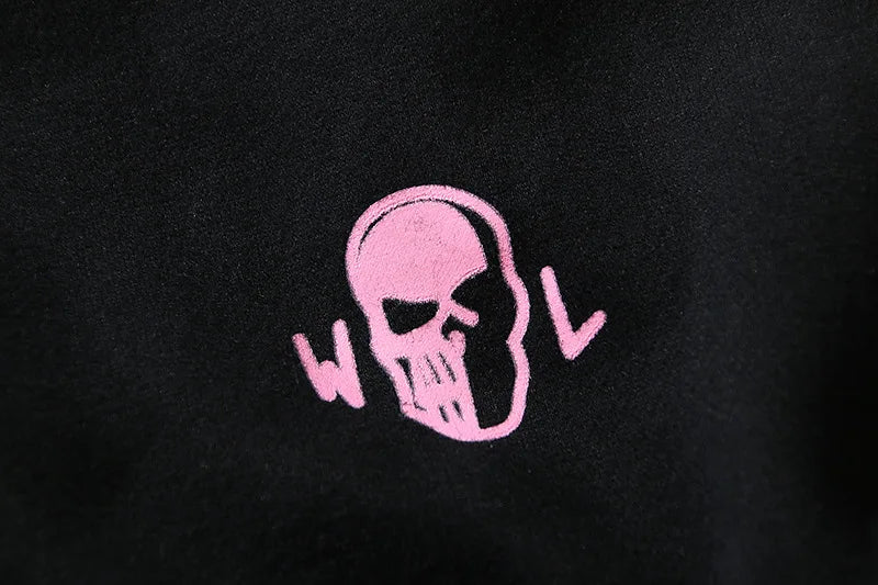 Gothic Hip Hop Rock Letter Graffiti Graphic Print Loose Hoodie Y2k Oversized Vintage Men Hooded Sweatshirt Women Cotton Pullover
