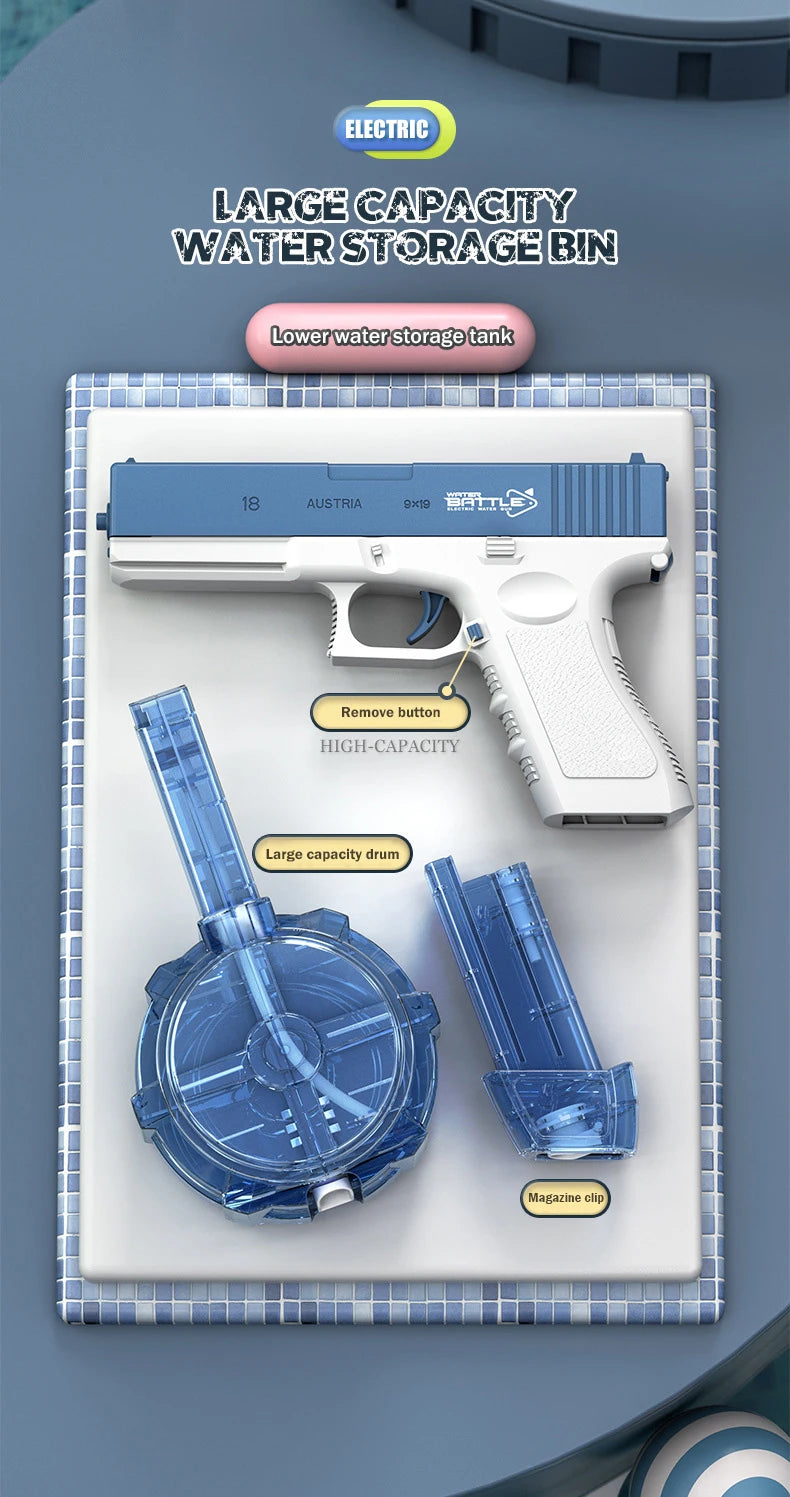 Electric Water Gun High-Pressure Shooting Soaker Full Automatic Water Blaster Spray Pistol Children Gift Party Beach Games