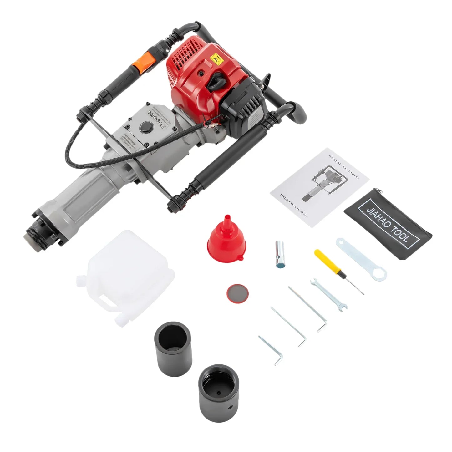52CC Pile Driver 1900W Gasoline 2 Stroke Post Driver Petrol Garden Fencing Tool Machine 55-70mm Sleeve