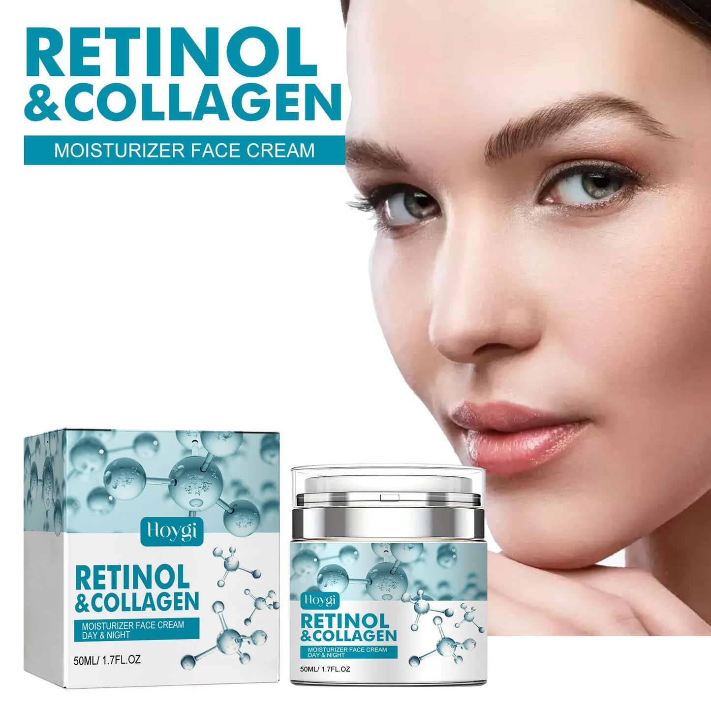 Anti Aging Retinol Collagen Day Night Moisturizer Face Cream Moist Hydrating Brightening Elastic Firming Smoothing Facial Cream