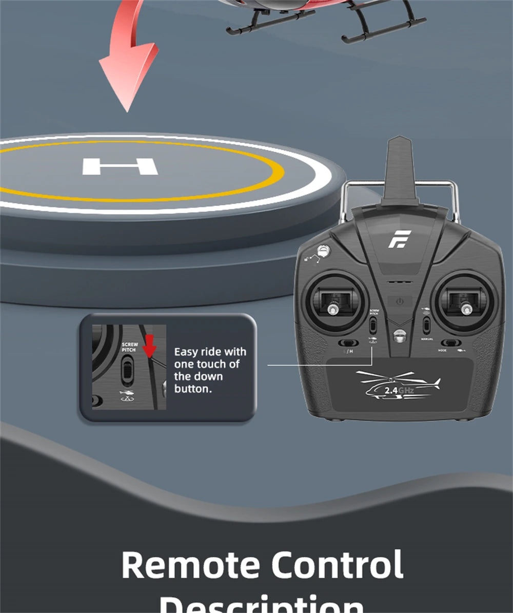 Eachine E186 Bell-206 2.4G 6CH 1/27 Scale Dual Brushless Motor Altitude Hold Optical Flow Positioning intelligent RC Helicopter