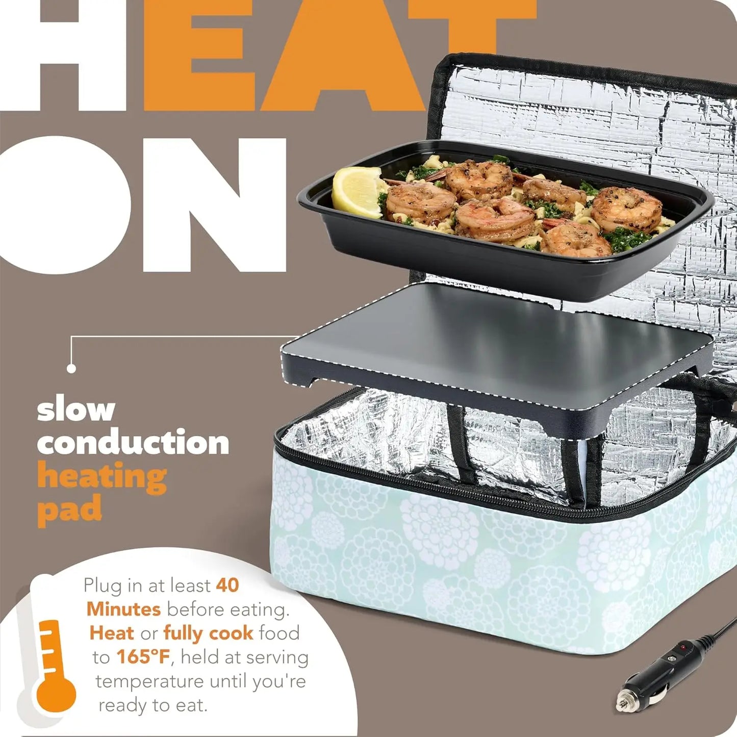 Mini Portable Electric Lunch Box Food Heater - Innovative Food Warmer & Heated Lunch Box Reheat & Keep Your Food Warm - (12V)