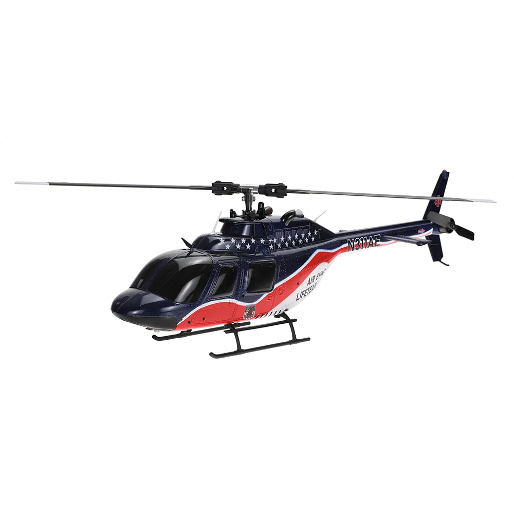 Eachine E186 Bell-206 2.4G 6CH 1/27 Scale Dual Brushless Motor Altitude Hold Optical Flow Positioning intelligent RC Helicopter