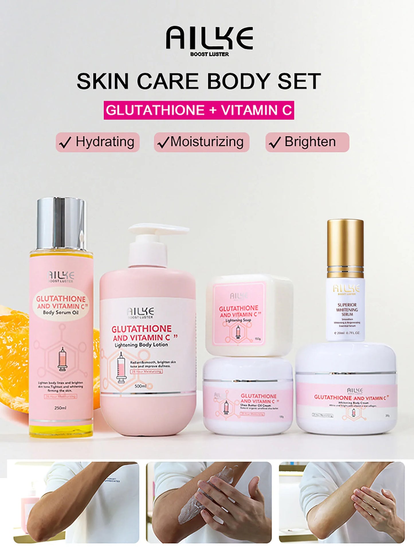 AILKE Whitening Moisturizing Anti-Freckle Body Lotion, Suitable For Face And Body, Glutathione Korean Women's Skin Care Products
