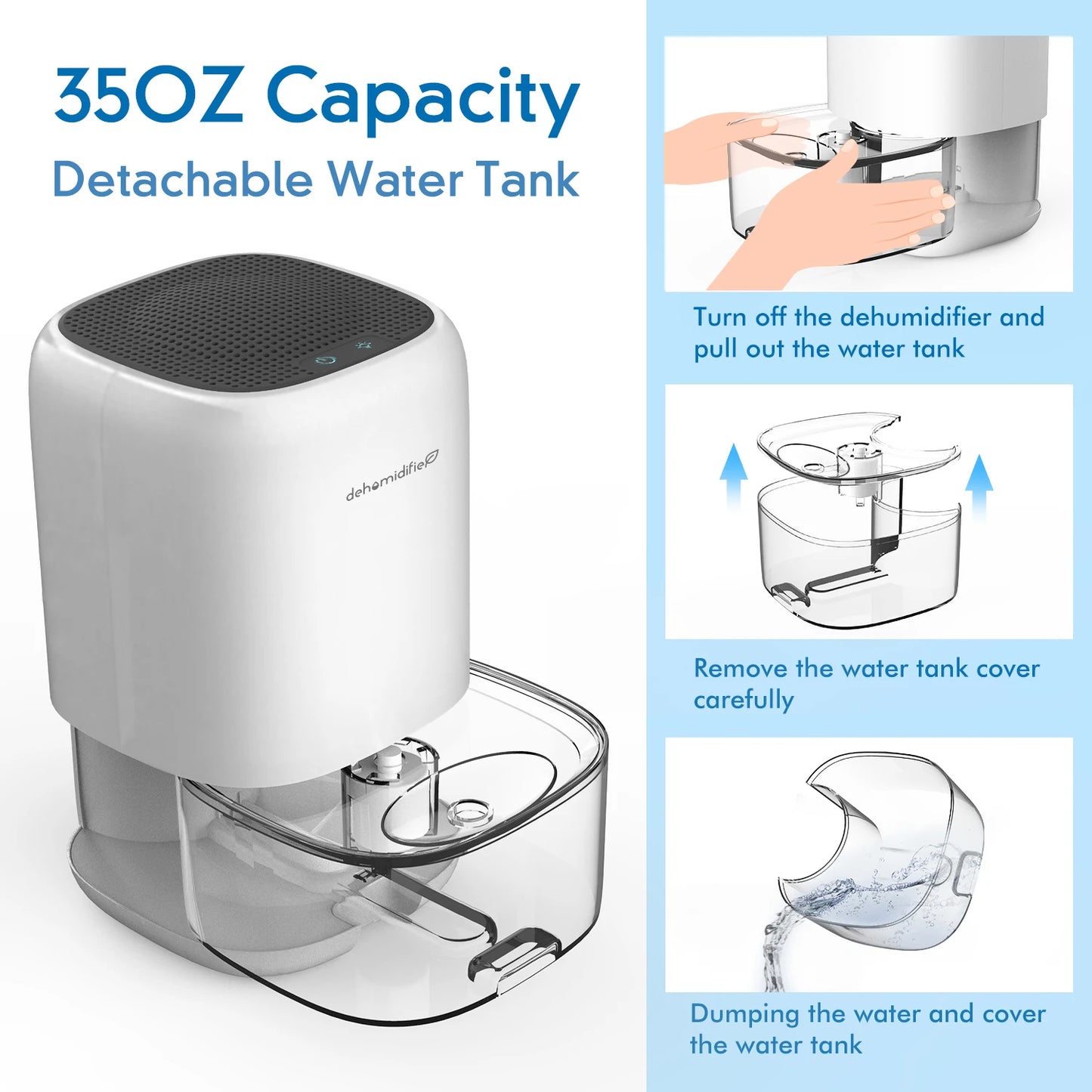 1000ML Air Dehumidifier Home Appliances Mini Portable Quiet