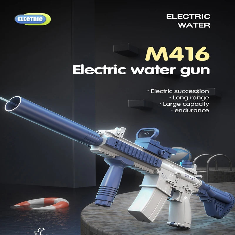 M416 Long Range Electric Water Gun Pistol 10M Portable Guns Children Outdoor Beach Outdoor Fight Shooting Toys for Boys Kid Game