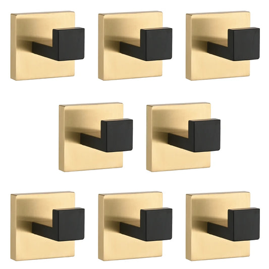 8 Pack Wall-Mounted Stainless Steel Bathroom Towel Hooks/Coat Hooks for Bathroom, Bedroom, Kitchen