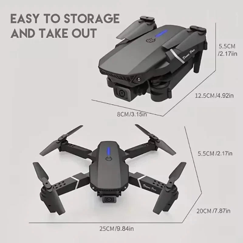 2025 E88Pro RC Drone 4K Professional With 3 Batteries Toy