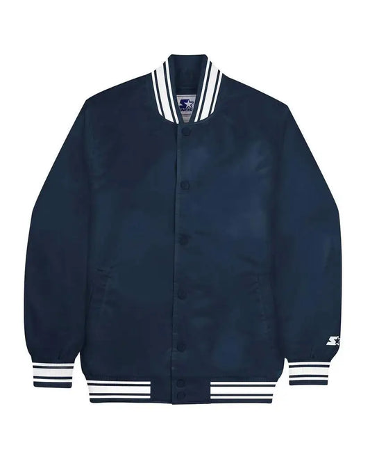 Starter | Unisesx Locker Room Full Snap Satin Jacket In Navy