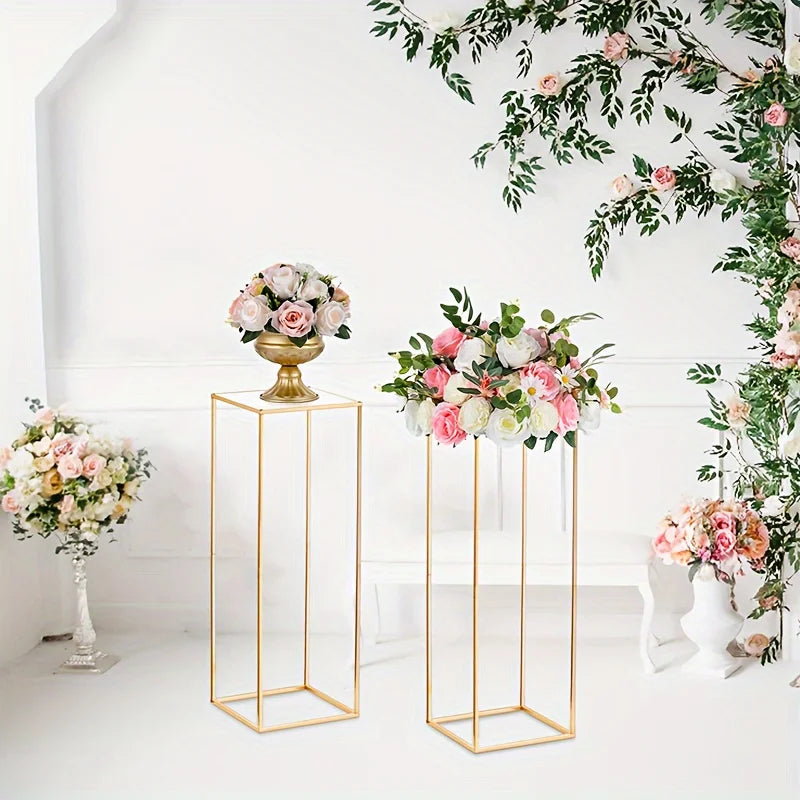 2/10 Pieces Gold Metal Vase, Table Vase, Home Event Decoration Tall Flower Stand, Party Wedding Reception, Halloween Christmas