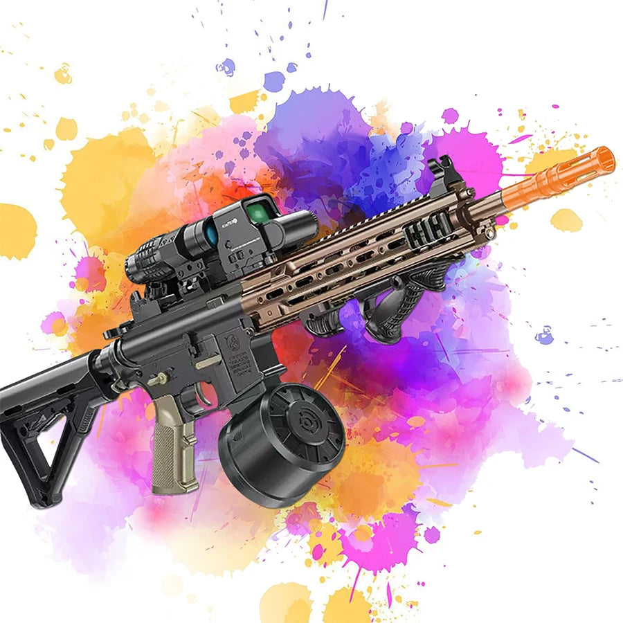 Gel Toy Gun Blaster Automatic, Electric Splatter Ball Toy Gun with Glasses, Fun Shooting Games(Without water bead)